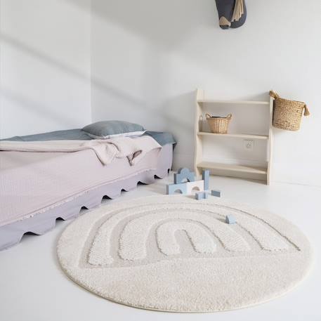 Tapis enfant arc en ciel ton sur ton rainbow dream Ecru 1 - vertbaudet enfant 