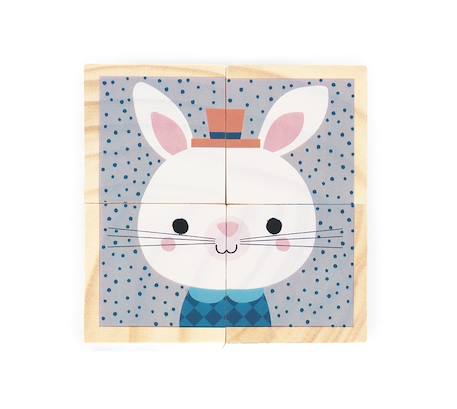 Mes premiers cubes - portraits de la forêt Bleu 4 - vertbaudet enfant 