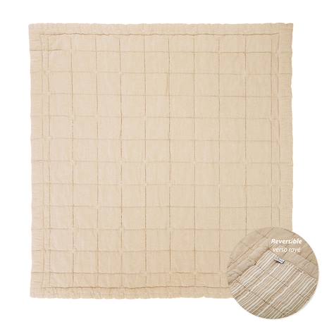 Couverture enfant réversible coton lavé anna Caramel+Sable+Terracotta 2 - vertbaudet enfant 