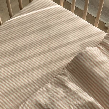 Drap housse bébé percale de coton bio rayé Rayé ambre+Rayé lin+Rayé peach+Rayé tilleul 17 - vertbaudet enfant 