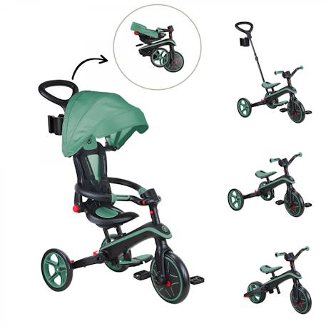 Tricycle explorer 4-en-1 évolutif et pliable Vert olive 1 - vertbaudet enfant 