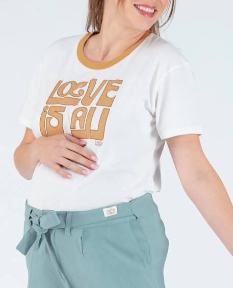 T-shirt de grossesse love is all Ivoire 1 - vertbaudet enfant 