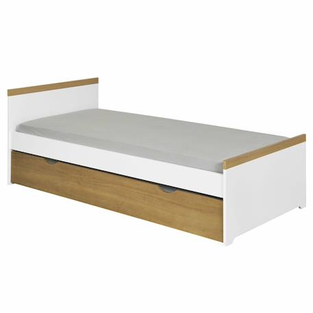 Lit enfant avec sommier gigogne nais Blanc 2 - vertbaudet enfant 