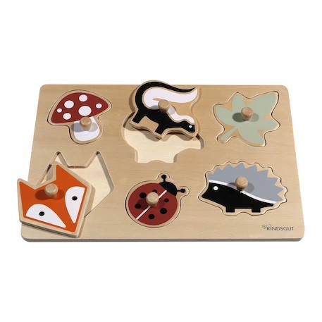 Puzzle à encastrer océan en bois Bois+Jaune 11 - vertbaudet enfant 