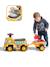 Porteur chantier avec assise ouvrante et volant directionnel avec klaxon, remorque et jeux de sable Gris anthracite+Jaune JCB+Jaune Volvo 10 - vertbaudet enfant 