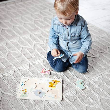 Puzzle à encastrer dinosaure en bois Multicolore 2 - vertbaudet enfant 