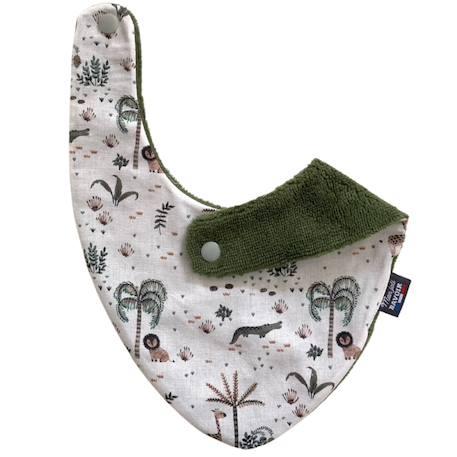 Bavoir bandana (bleu imprimé feuilles) Animaux polaires+Blanc étoiles+Bleu imprimé feuilles+Gris étoiles+Jaune étoiles+Jaune feuilles+Kaki triangles+Koala moutarde+Menthe+Monaha+Oasis+Ourson+Petites oies+Rose étoiles+Rose pâle étoiles+Savane+Sunny 53 - vertbaudet enfant 