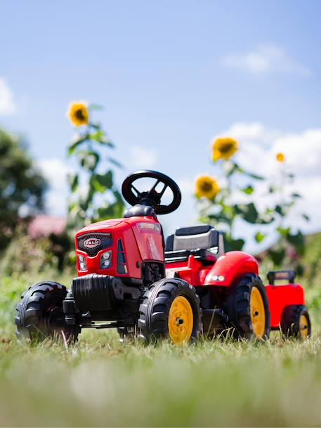 Tracteur à pédales supercharger avec capot ouvrant et remorque Rouge 6 - vertbaudet enfant 