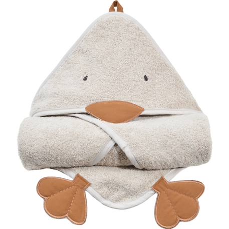 Cape de bain coton bio nils Sable 1 - vertbaudet enfant 