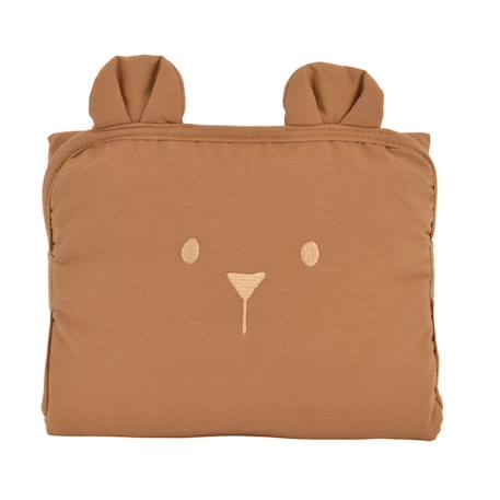 Tapis à langer de voyage coton bio ourson Bleu marine+Bois de rose+Caramel 11 - vertbaudet enfant 