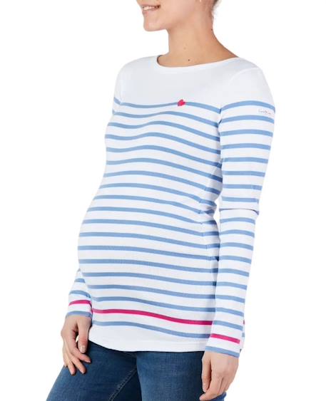 Marinière de grossesse brest Blanc/bleu+Blanc/rose 1 - vertbaudet enfant 