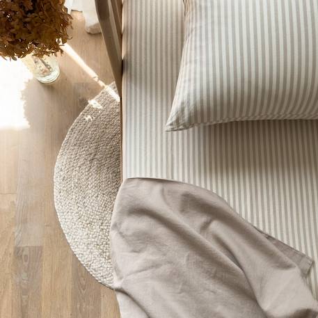 Drap housse bébé percale de coton bio rayé Rayé ambre+Rayé lin+Rayé peach+Rayé tilleul 9 - vertbaudet enfant 