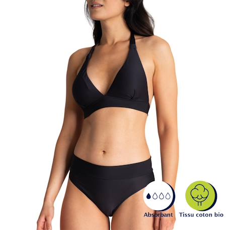 Maillot de bain 2 pièces pour règles femme Noir+Prune 2 - vertbaudet enfant 