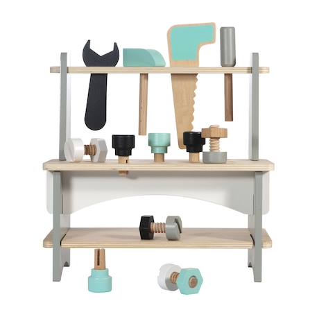 Établi de bricolage avec outils en bois Multicolore 5 - vertbaudet enfant 