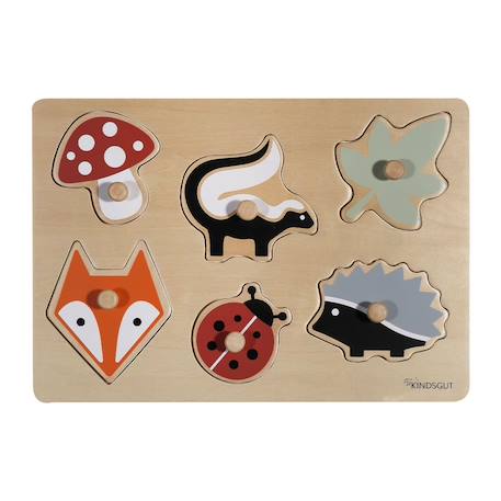 Puzzle à encastrer océan en bois Bois+Jaune 7 - vertbaudet enfant 