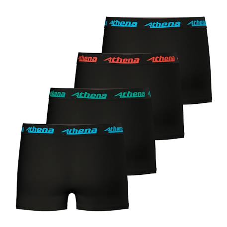 Lot de 4 boxers garçon my petit prix Marine-noir-gris-rouge+Noir 7 - vertbaudet enfant 