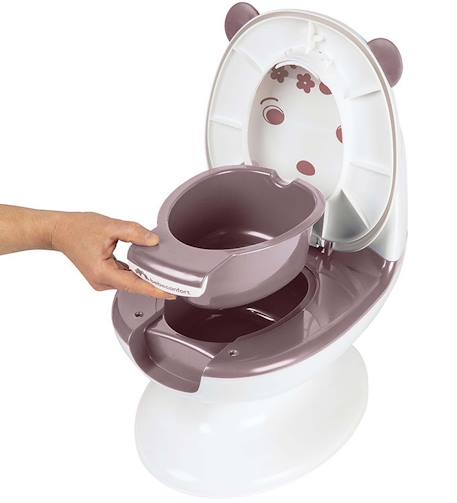 Mini toilette panda, pot avec bruit de chasse d'eau, panda Blanc et bleu+Blanc et marron+Blanc et noir+Blanc et rose 14 - vertbaudet enfant 