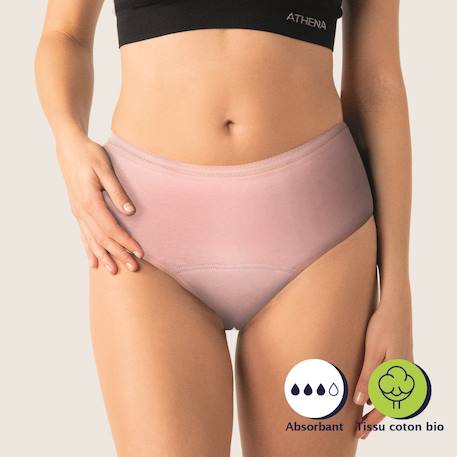 Culotte menstruelle taille haute femme Noir+Rose vintage 6 - vertbaudet enfant 