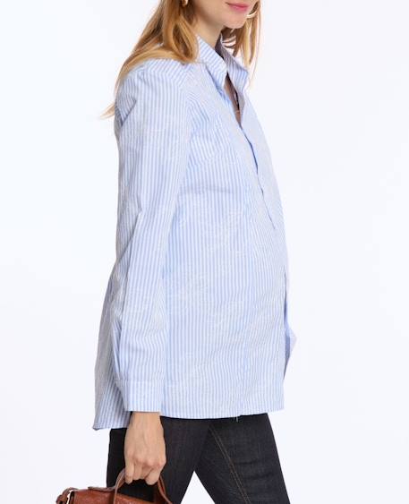 Chemise liquette de grossesse et d'allaitement camille - bleu Bleu 4 - vertbaudet enfant 