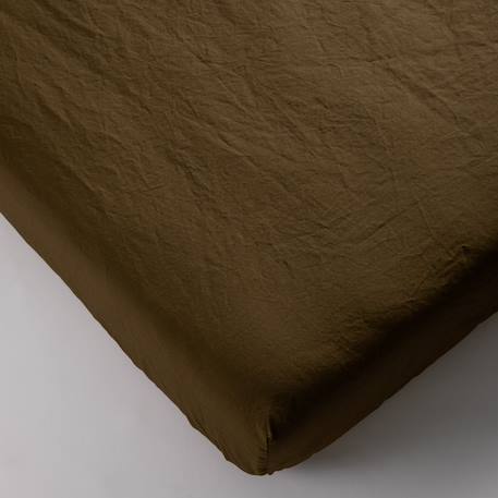 Drap-housse en percale de coton bio lavé 1 personne Toundra 3 - vertbaudet enfant 