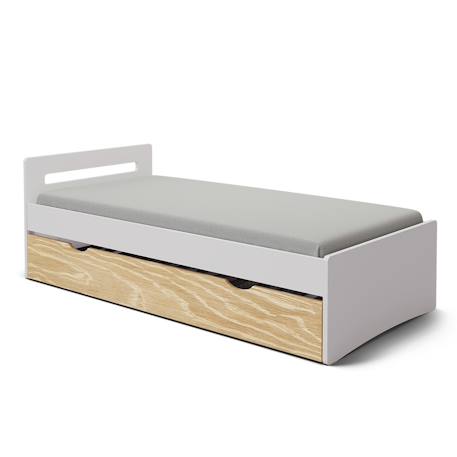 Lit gigogne bois massif leo Blanc+Blanc et bois+Bois 10 - vertbaudet enfant 