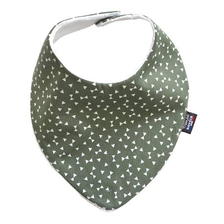 Bavoir bandana (bleu imprimé feuilles) Animaux polaires+Blanc étoiles+Bleu imprimé feuilles+Gris étoiles+Jaune étoiles+Jaune feuilles+Kaki triangles+Koala moutarde+Menthe+Monaha+Oasis+Ourson+Petites oies+Rose étoiles+Rose pâle étoiles+Savane+Sunny 21 - vertbaudet enfant 