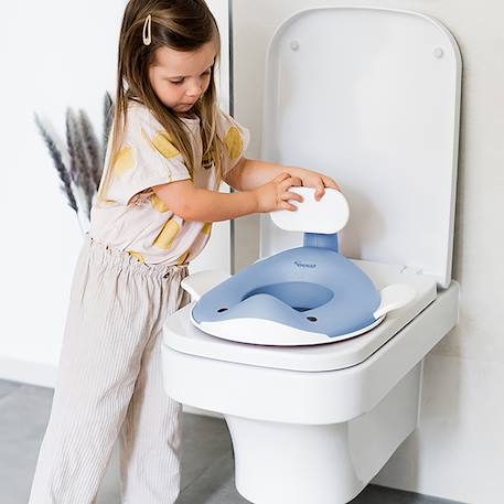 Réducteur de toilette baleine Bleu pigeon+Gris clair+Gris foncé+Peach+Pistache+Sable+Vieux rose 2 - vertbaudet enfant 