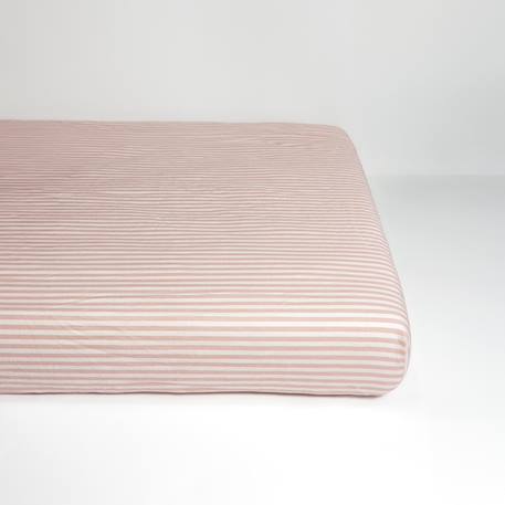 Drap housse bébé percale de coton bio rayé Rayé ambre+Rayé lin+Rayé peach+Rayé tilleul 14 - vertbaudet enfant 