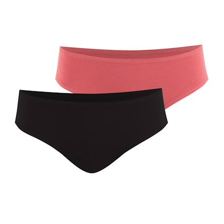 Lot de 2 slips fille my petit prix  fille Noir+Noir-rouge minéral+Rose 4 - vertbaudet enfant 