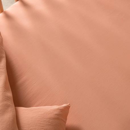Drap housse bébé satin de coton bio lavé Ambre+Blanc craie+Brun+Cyprès+Lin+Peach+Tilleul 31 - vertbaudet enfant 