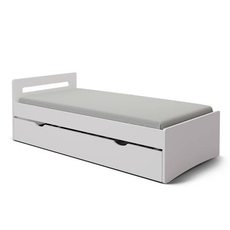 Lit gigogne bois massif leo Blanc+Blanc et bois+Bois 4 - vertbaudet enfant 