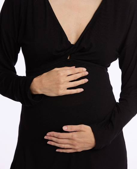 T-shirt manches longues de grossesse et d'allaitement louna Bleu nuit+Noir 12 - vertbaudet enfant 