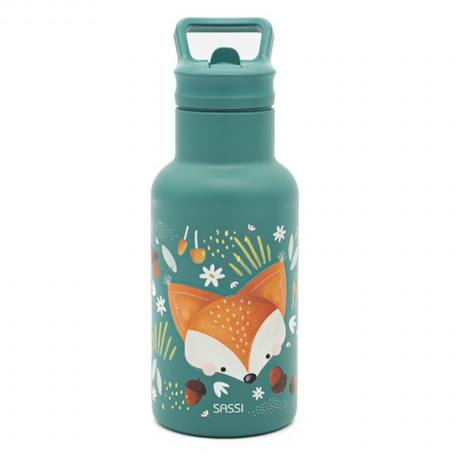 Gourde pour enfant en inox isotherme Beige+Bleu+Rose+Vert+Vert paon 25 - vertbaudet enfant 