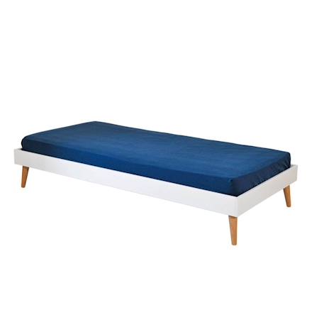 Lit enfant avec pieds bois massif darla Blanc+Bois 1 - vertbaudet enfant 