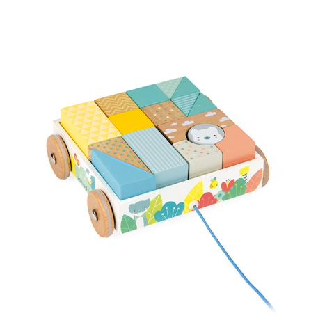 Chariot de cubes à promener pure Rose 1 - vertbaudet enfant 