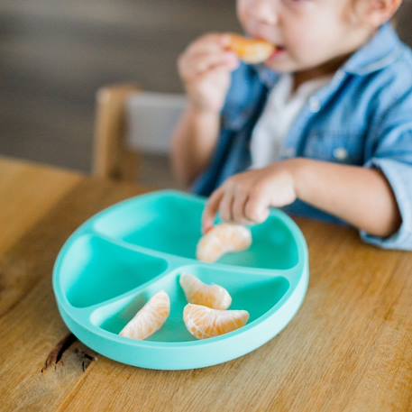 Assiette à compartiments avec ventouse aquamarine+gris clair+gris foncé+menthe+Rose foncé+rose pâle 21 - vertbaudet enfant 
