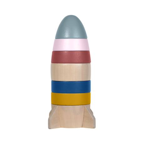 Tour à empiler fusée en bois Multicolore 1 - vertbaudet enfant 