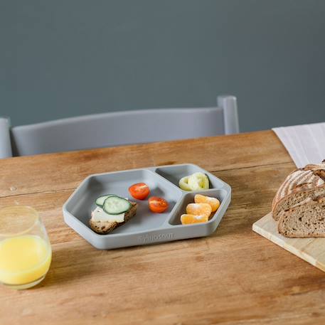 Assiette à compartiments avec ventouse Gris foncé 4 - vertbaudet enfant 