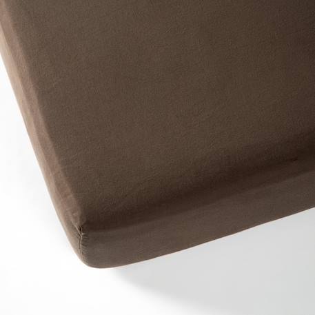 Drap housse satin de coton bio lavé 1 personne Ambre+Blanc craie+Brun+Cyprès+Lin+Peach+Tilleul 14 - vertbaudet enfant 