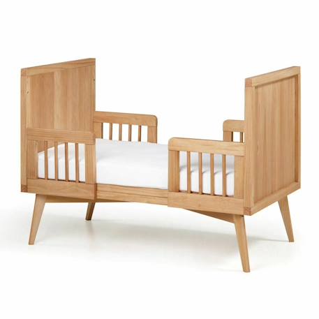 Lit bébé évolutif montessori bois massif marley Blanc+Bois 10 - vertbaudet enfant 