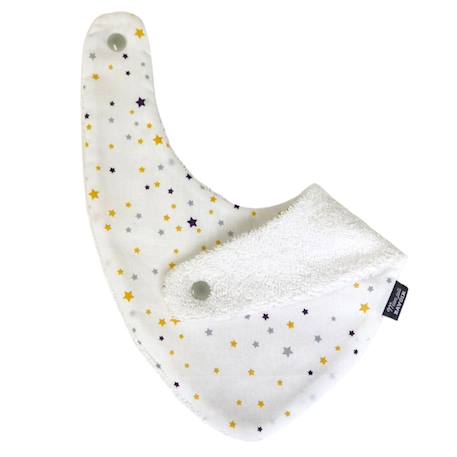 Bavoir bandana (bleu imprimé feuilles) Animaux polaires+Blanc étoiles+Bleu imprimé feuilles+Gris étoiles+Jaune étoiles+Jaune feuilles+Kaki triangles+Koala moutarde+Menthe+Monaha+Oasis+Ourson+Petites oies+Rose étoiles+Rose pâle étoiles+Savane+Sunny 6 - vertbaudet enfant 