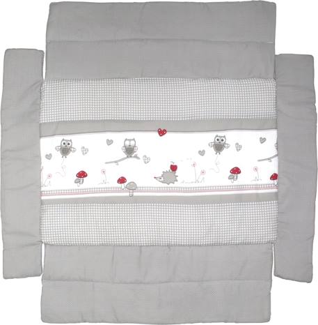 Tapis de parc universel avec bords - motifs hibou adam & eule Blanc - gris / grandes étoiles+Gris - blanc / hibou+Gris - blanc / lapin 5 - vertbaudet enfant 