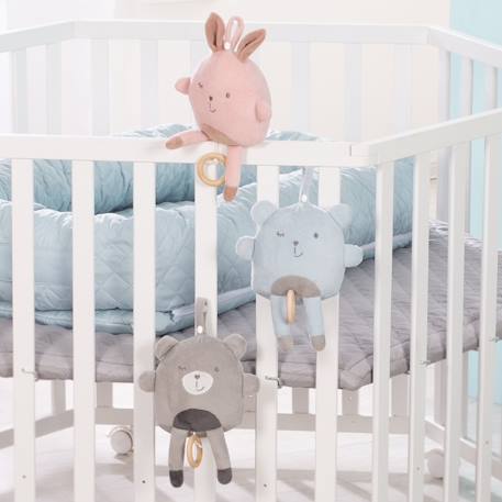Peluche musicale lapin à suspendre - mélodie apaisante Bleu clair / ourson 3 - vertbaudet enfant 