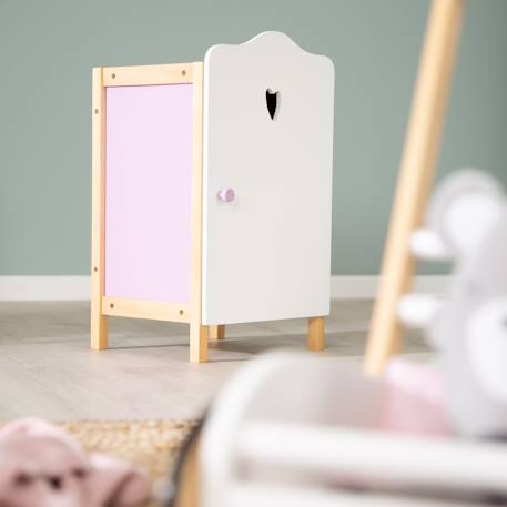 Armoire de poupée avec penderie et étagère scarlett Lilas, blanc et naturel 4 - vertbaudet enfant 