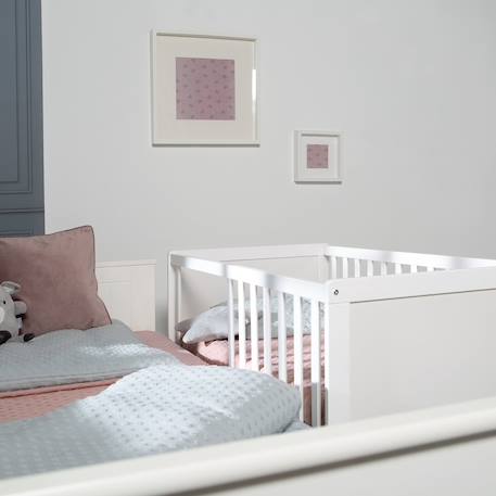 Lit bébé 2en1 cododo et lit indépendant avec matelas universal Blanc 6 - vertbaudet enfant 