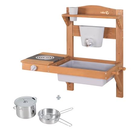 Cuisine extérieure à suspendre en bois fsc® + accessoires Gris+Teck 7 - vertbaudet enfant 