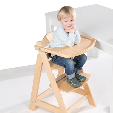 Chaise haute évolutive avec plateau repas amovible sit up fun Blanc+Bois naturel 7 - vertbaudet enfant 
