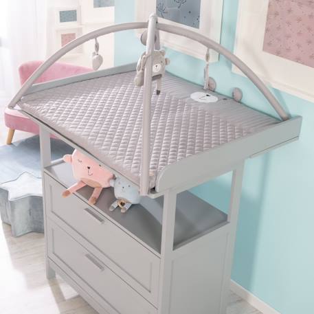 Tapis d'éveil avec arches et 5 jouets suspendus roba style Bleu clair - ourson benny+Gris argenté - ourson sammy+Rose - lapin lily 8 - vertbaudet enfant 