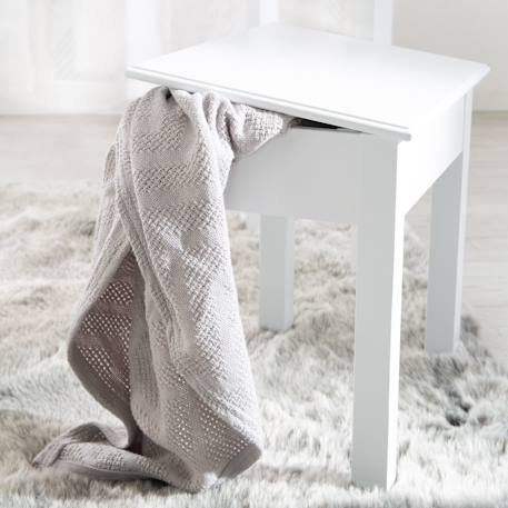 Coiffeuse enfant avec 3 miroirs et tabouret avec rangement Blanc+Rose 6 - vertbaudet enfant 