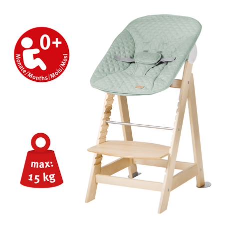 Chaise haute évolutive born up avec transat déperlant et inclinable roba style Blanc - gris argenté+Blanc - vert givré+Naturel - gris argenté+Naturel - vert givré 22 - vertbaudet enfant 